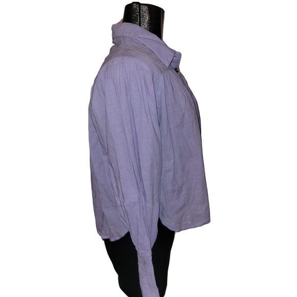 Free People Periwinkle Kiss Kiss Blouse with Lace-up Cuffs XS - Picture 5 of 9